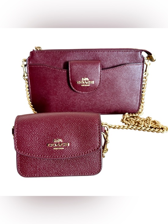 Coach Handbags - Coach Poppy Leather Two-Piece Crossbody Set with Gold Chain